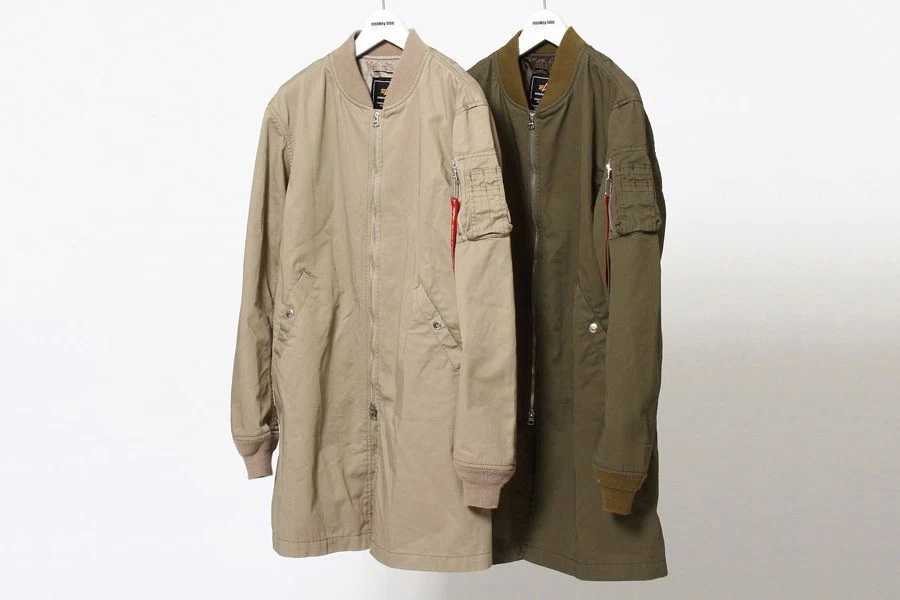 monkey time × Alpha Industries Elongated MA-1 外套