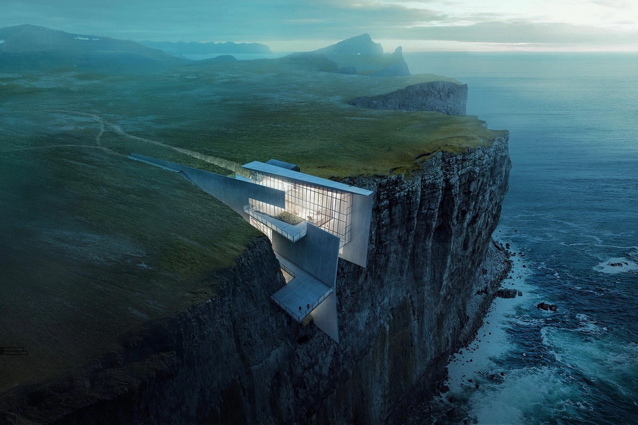 建筑视觉师 Alex Hogrefe 打造「Cliff Retreat」海岸悬体项目
