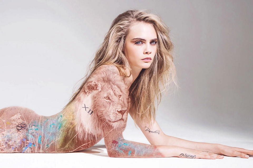 英国名模 Cara Delevingne 全裸支持「I'm Not a Trophy」反盗猎活动