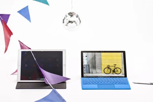 挑衅 Apple－Microsoft 最新 Surface Pro 4 广告嘲讽 Apple iPad Pro