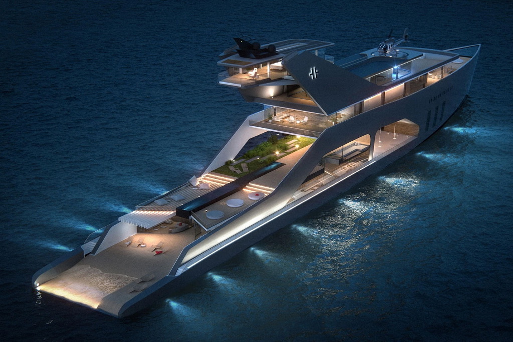 水上宫殿－Hareide Design 打造 Mega Yacht 奢华概念游艇