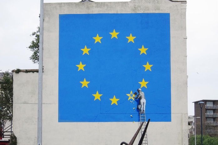 Banksy 以英国「脱欧」为主题创作最新壁画