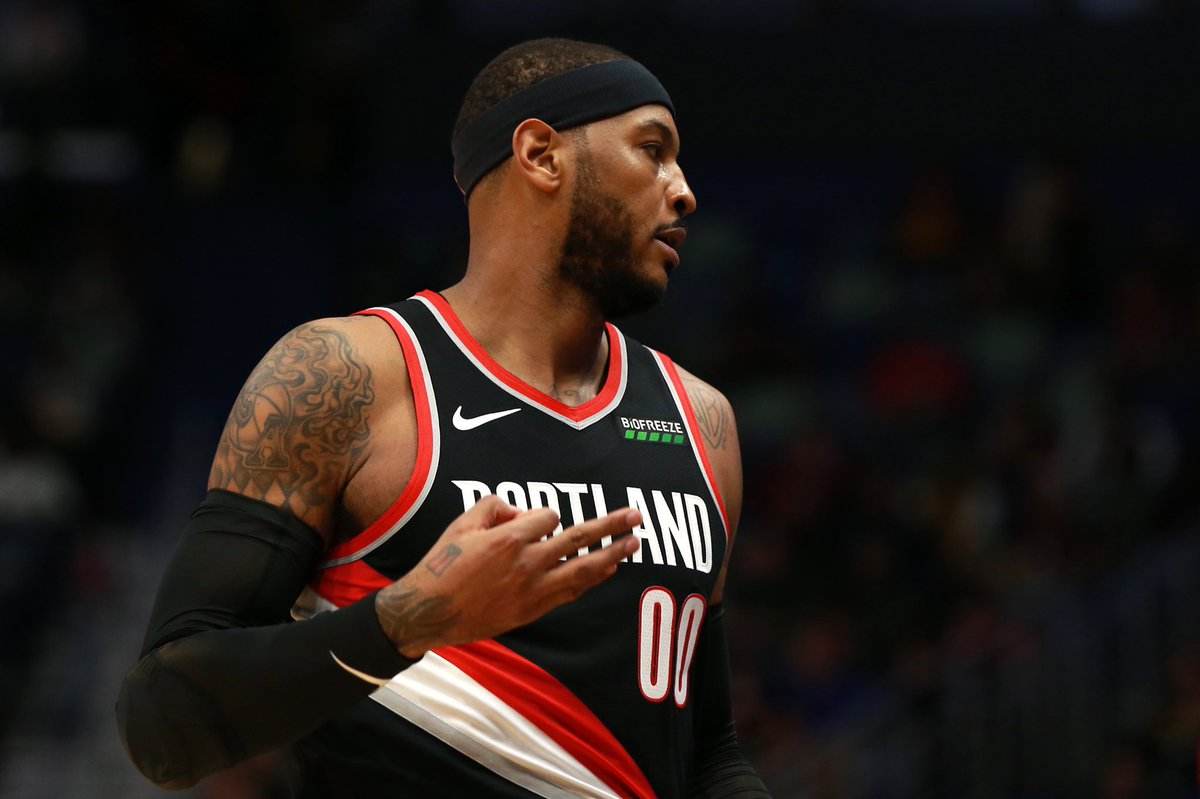 Carmelo Anthony 穿上「00」背号球衣正式于 Trail Blazers 完成首秀