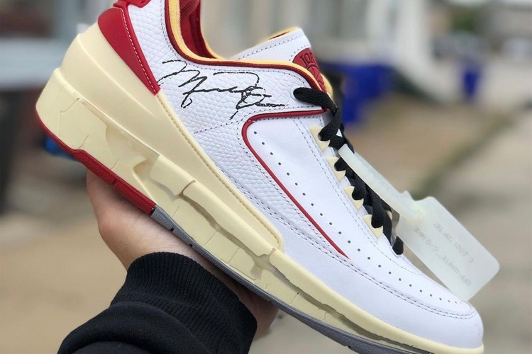 近赏 Off-White × Air Jordan 2 Low 白红配色鞋款清晰图辑