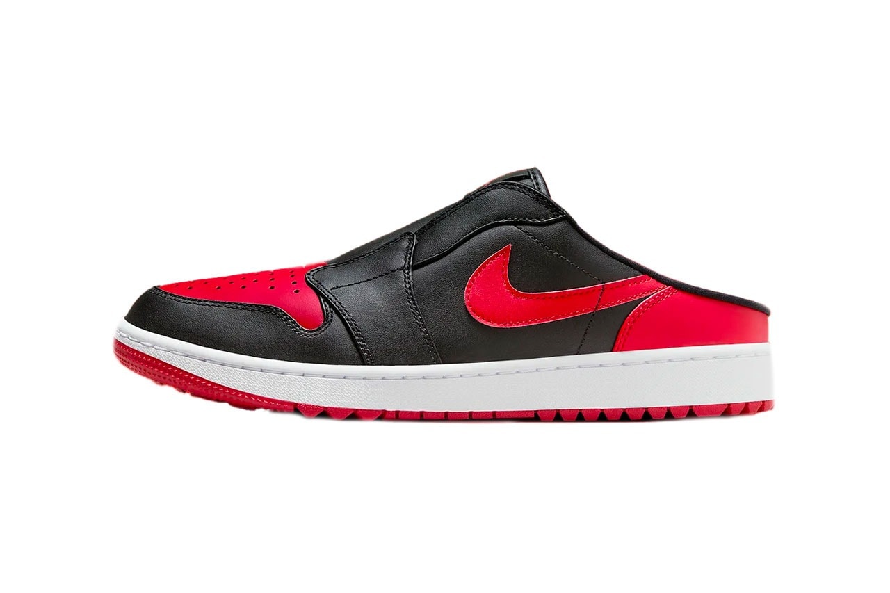 率先近赏 Air Jordan 1 Golf Mule 全新配色「Bred」鞋款