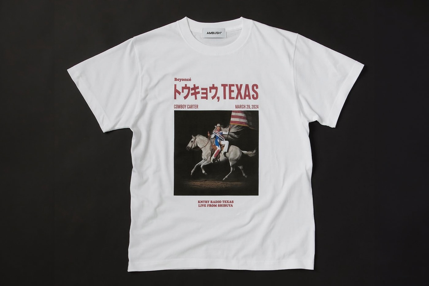 Beyoncé 联手 AMBUSH 推出新专辑《Cowboy Carter》纪念 T-Shirt