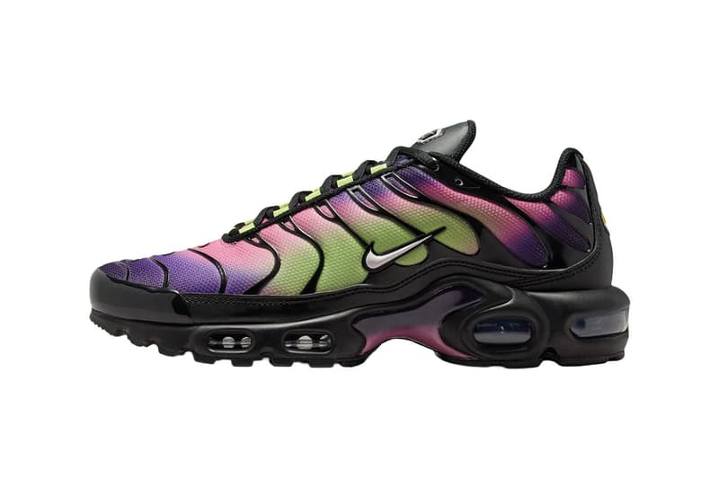 Nike Air Max Plus「Black/Purple Dynasty」配色鞋款灵感源自极光，黑紫渐层演绎北极光气息