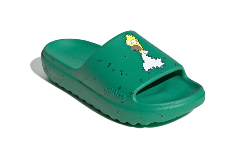 Homer Simpson × adidas Adilette Slide：爆红迷因「灌木丛」变身潮流拖鞋
