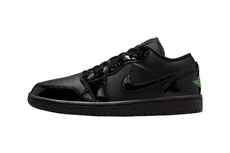 Air Jordan 1 Low「Black/Scream Green」鞋款官方实物曝光