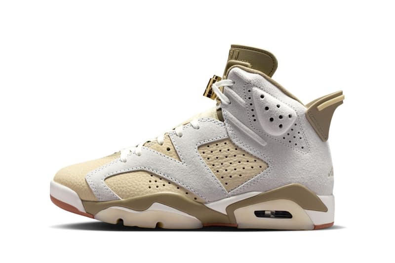 Air Jordan 6 以「Sail/Neutral Olive」配色鞋款高级物料华丽升级