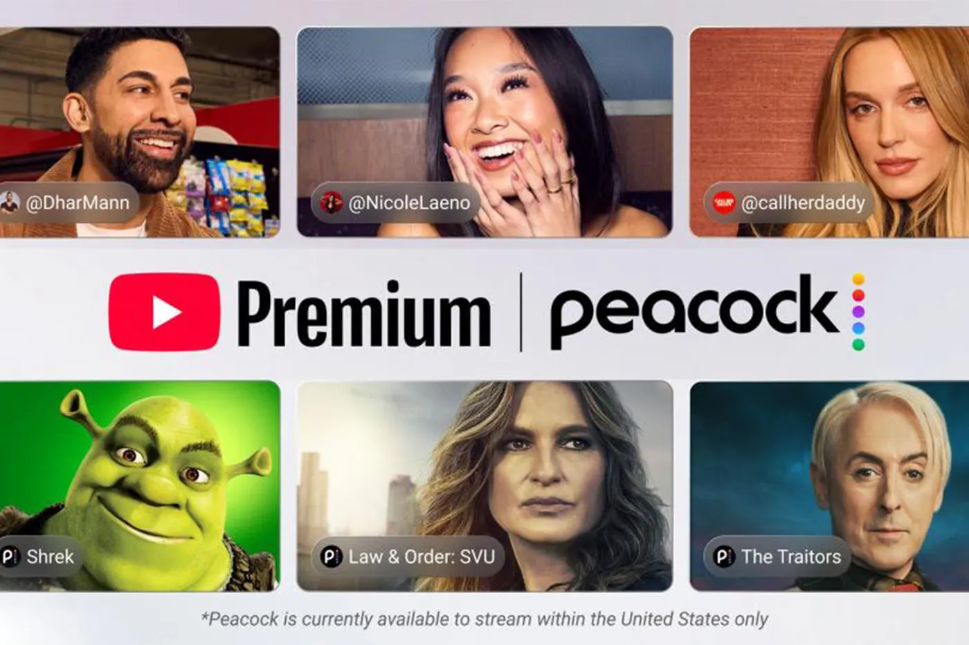 YouTube Premium 订户将于 2027 年初免费获得 Peacock 存取权限