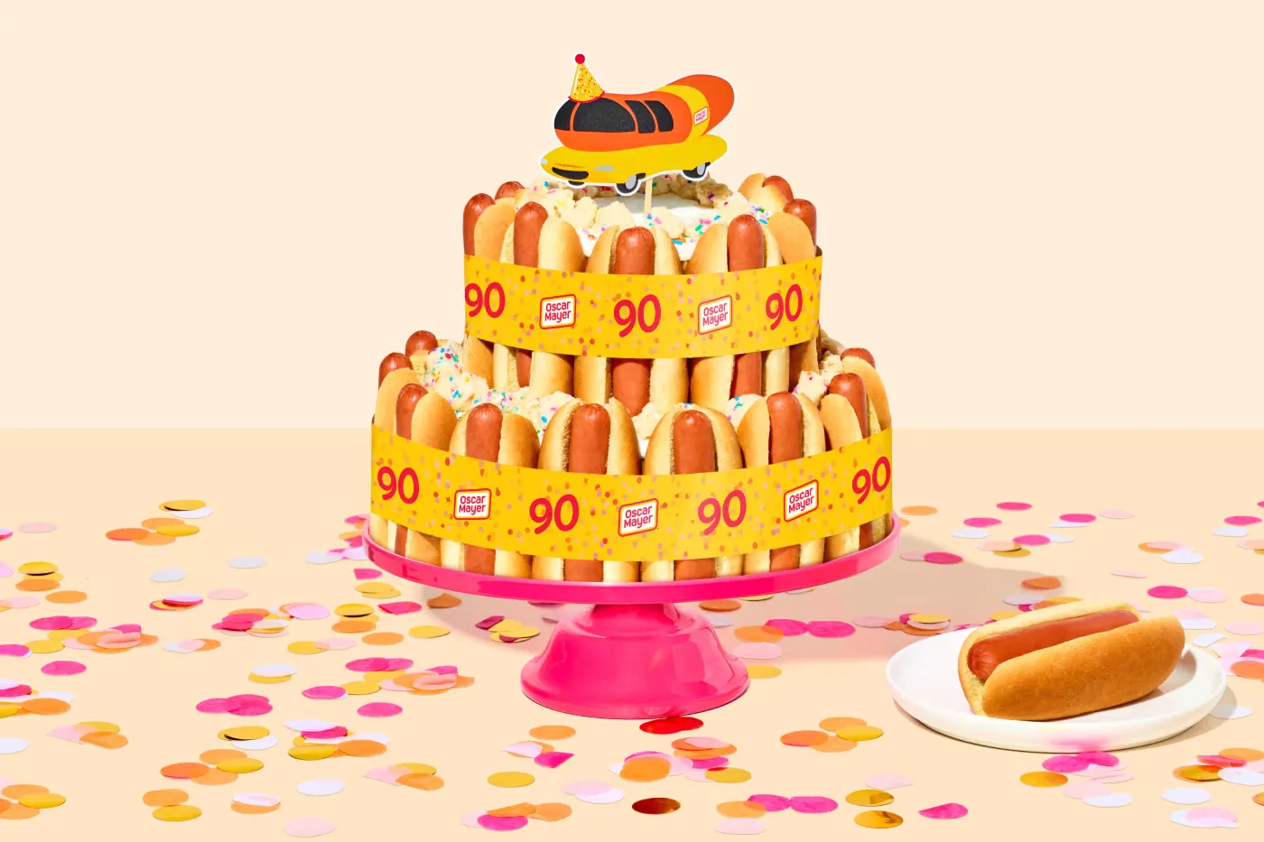 Oscar Mayer 联同 Milk Bar 推出双层「Wiener Cake」，庆祝 Wienermobile 90 周年