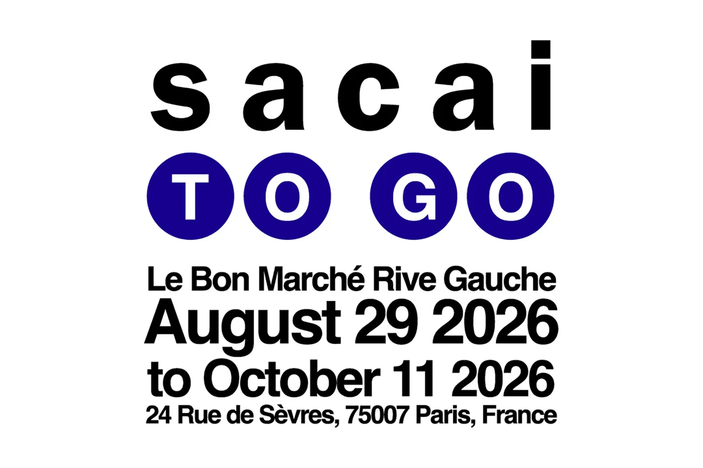 sacai 将于 Le Bon Marché Rive Gauche 三楼呈献限时活动「sacai TO GO」