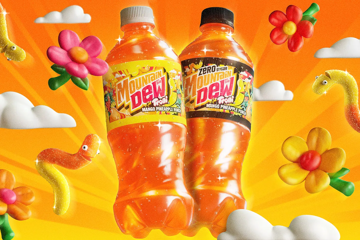 Mountain Dew ✖️ Trolli 再度联乘推出「Mango Pineapple Punch」，专为配搭 Spicy Crawlers 而设