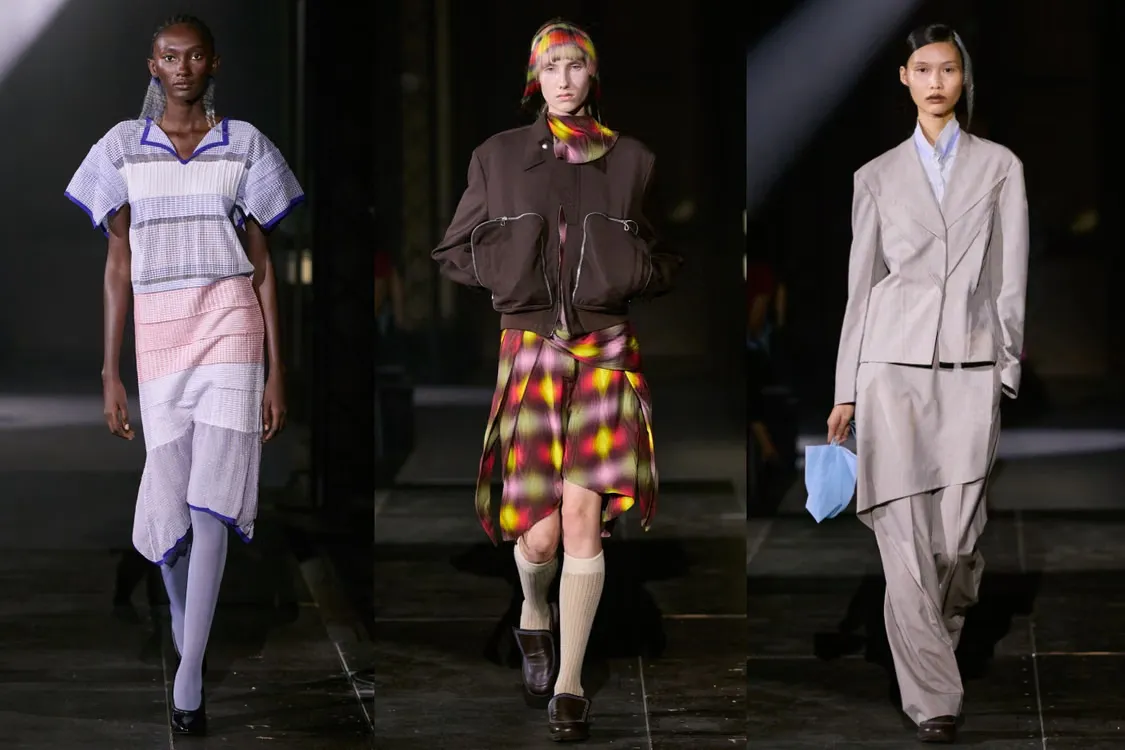 Kiko Kostadinov 女装 SS27 系列：从实色到透视的幻变连身裙设计